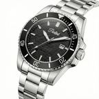 Parlent Crown Graphite - Men's Watch 40mm, Seiko Quartz Movement, Waterproof 5ATM (50M), Stainless Steel