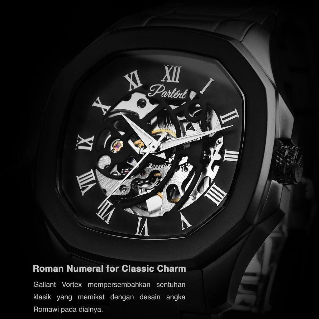 Parlent Gallant Vortex Steel - Men's Watch 42mm, Automatic Movement, Waterproof 5ATM (50M), Stainless Steel