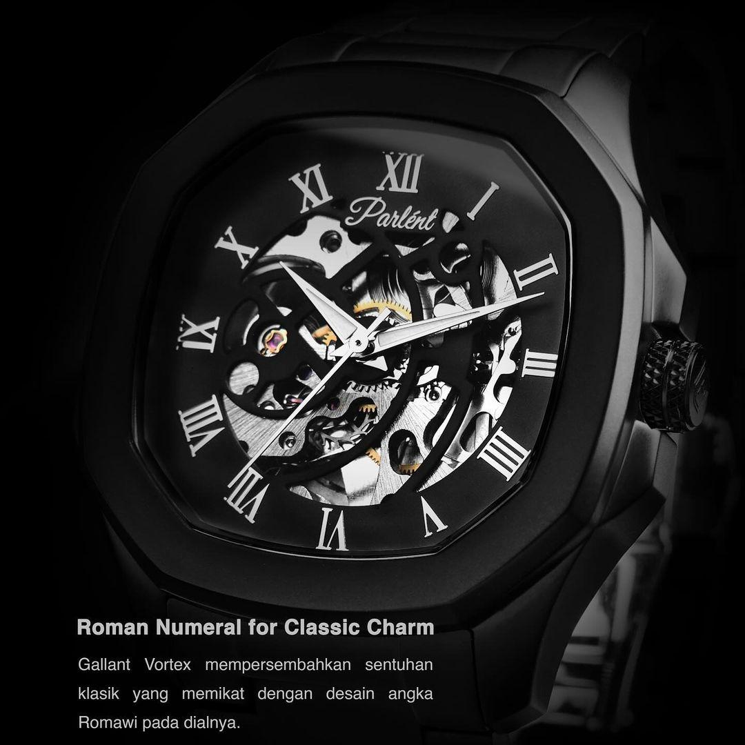 Parlent Gallant Vortex Steel - Men's Watch 42mm, Automatic Movement, Waterproof 5ATM (50M), Stainless Steel