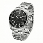 Parlent Crown Graphite - Men's Watch 40mm, Seiko Quartz Movement, Waterproof 5ATM (50M), Stainless Steel