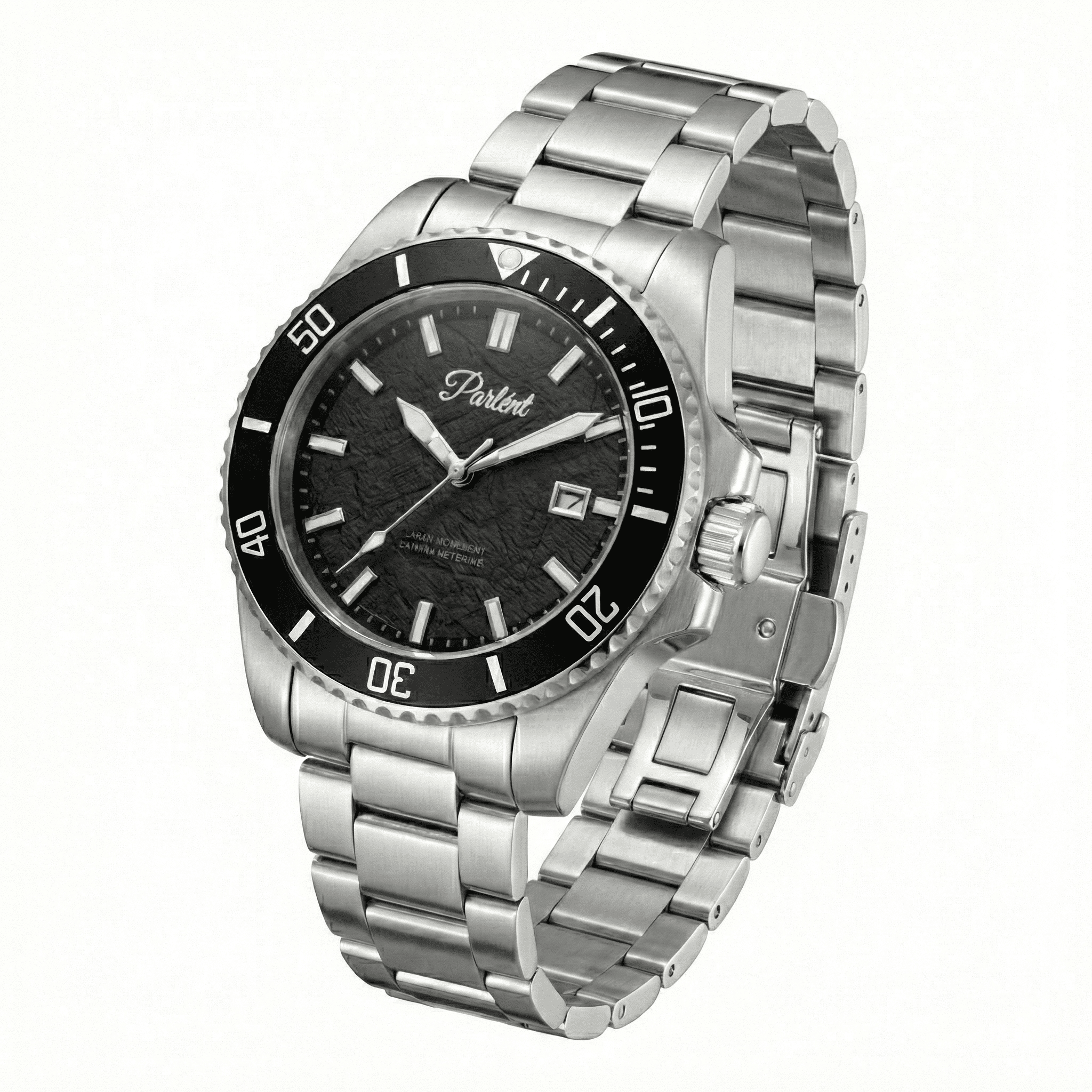 Parlent Crown Graphite - Men's Watch 40mm, Seiko Quartz Movement, Waterproof 5ATM (50M), Stainless Steel