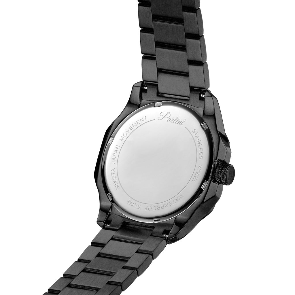 Parlent Gallant Graphite Steel - Men's Watch 42mm, Miyota Japan Quartz Movement, Waterproof 5ATM (50M), Stainless Steel