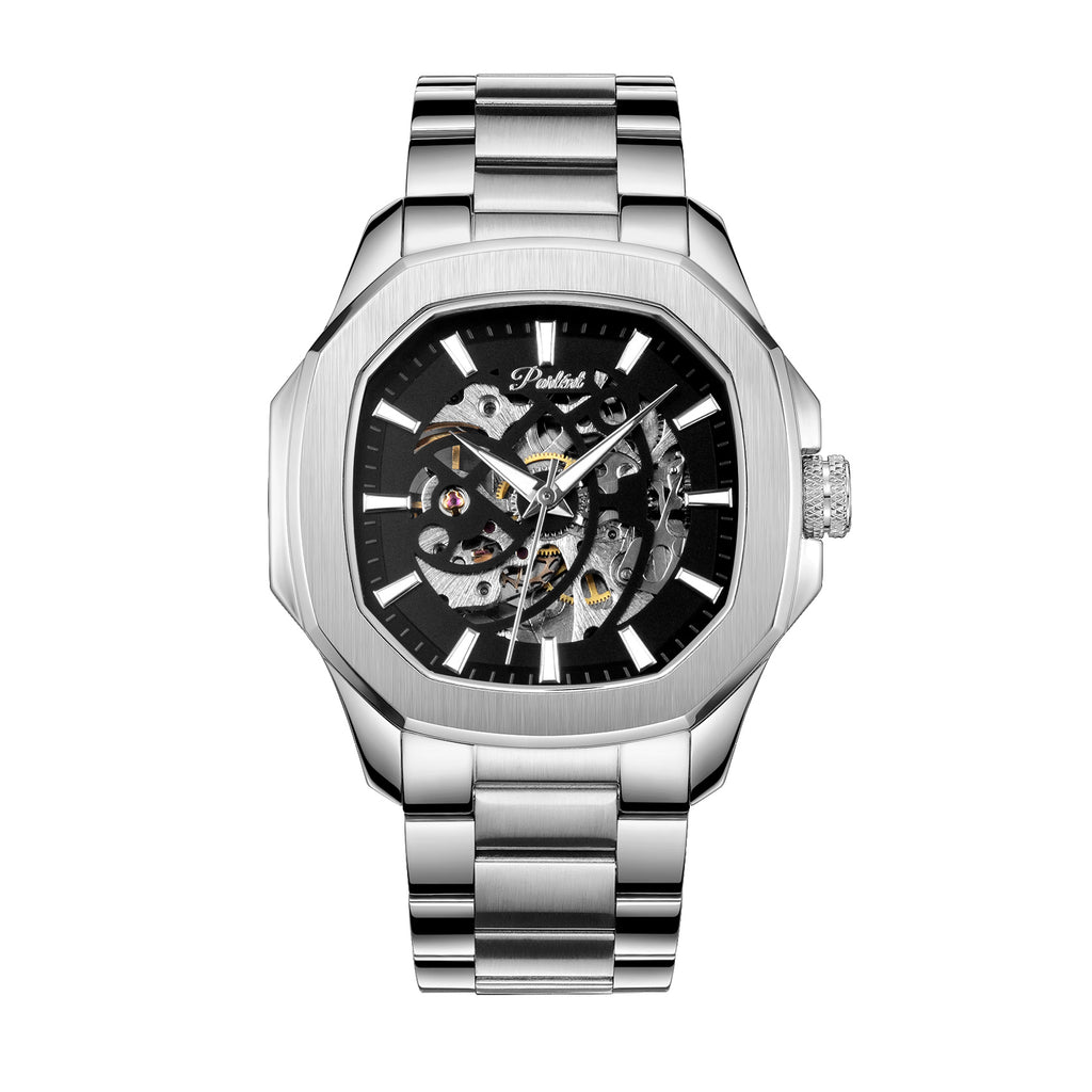 Parlent Gallant Vortex Edge Steel - Men's Watch 42mm, Automatic Movement, Waterproof 5ATM (50M), Stainless Steel