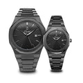 Parlent Couple Palladium Arctic & Palladium Femme Steel - Couple Watch 40mm & 34mm, Japan Quartz Movement, Waterproof 10ATM (100M), Stainless Steel