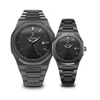 Parlent Couple Palladium Arctic & Palladium Femme Steel - Couple Watch 40mm & 34mm, Japan Quartz Movement, Waterproof 10ATM (100M), Stainless Steel