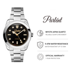 Parlent Averon - Men's Watch 38mm, Miyota Japan Quartz Movement, Waterproof 5ATM (50M), Stainless Steel