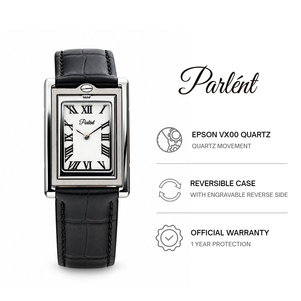 Parlent Aversa - Men's Watches 25mm × 38mm, Epson Japan VX00 Quartz Movement, Waterproof 3ATM (30M), Stainless Steel