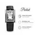Parlent Aversa - Men's Watches 25mm × 38mm, Epson Japan VX00 Quartz Movement, Waterproof 3ATM (30M), Stainless Steel
