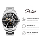 Parlent Crown Automatic - Men's Watch 40mm, Automatic Movement, Waterproof 5ATM (50M), Stainless Steel