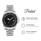 Parlent Crown Shadow - Men's Watch 40mm, Seiko Quartz Movement, Waterproof 5ATM (50M), Stainless Steel