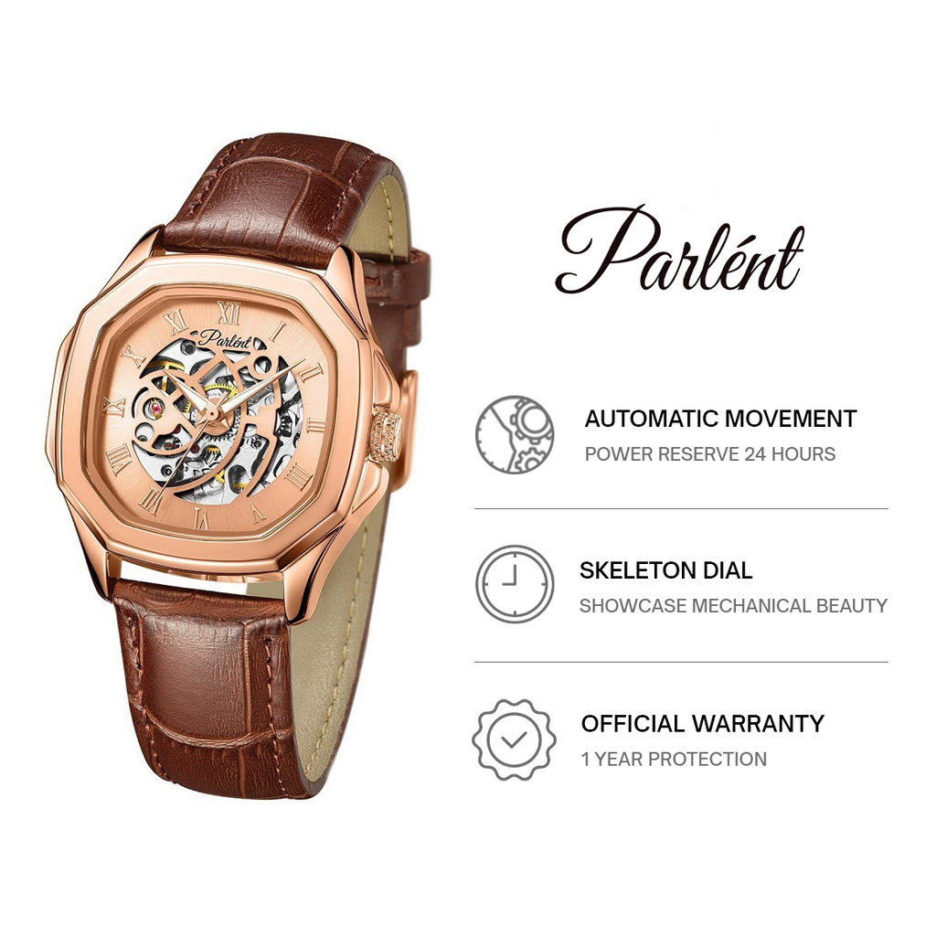 Parlent Gallant Femme - Woman's Watches 36mm, Automatic Movement, Waterproof 5ATM (50M), Stainless Steel