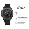 Parlent Gallant Hybrid Rubber - Men's Watches 42mm, Miyota Japan Quartz Movement, Waterproof 5ATM (50M), Stainless Steel