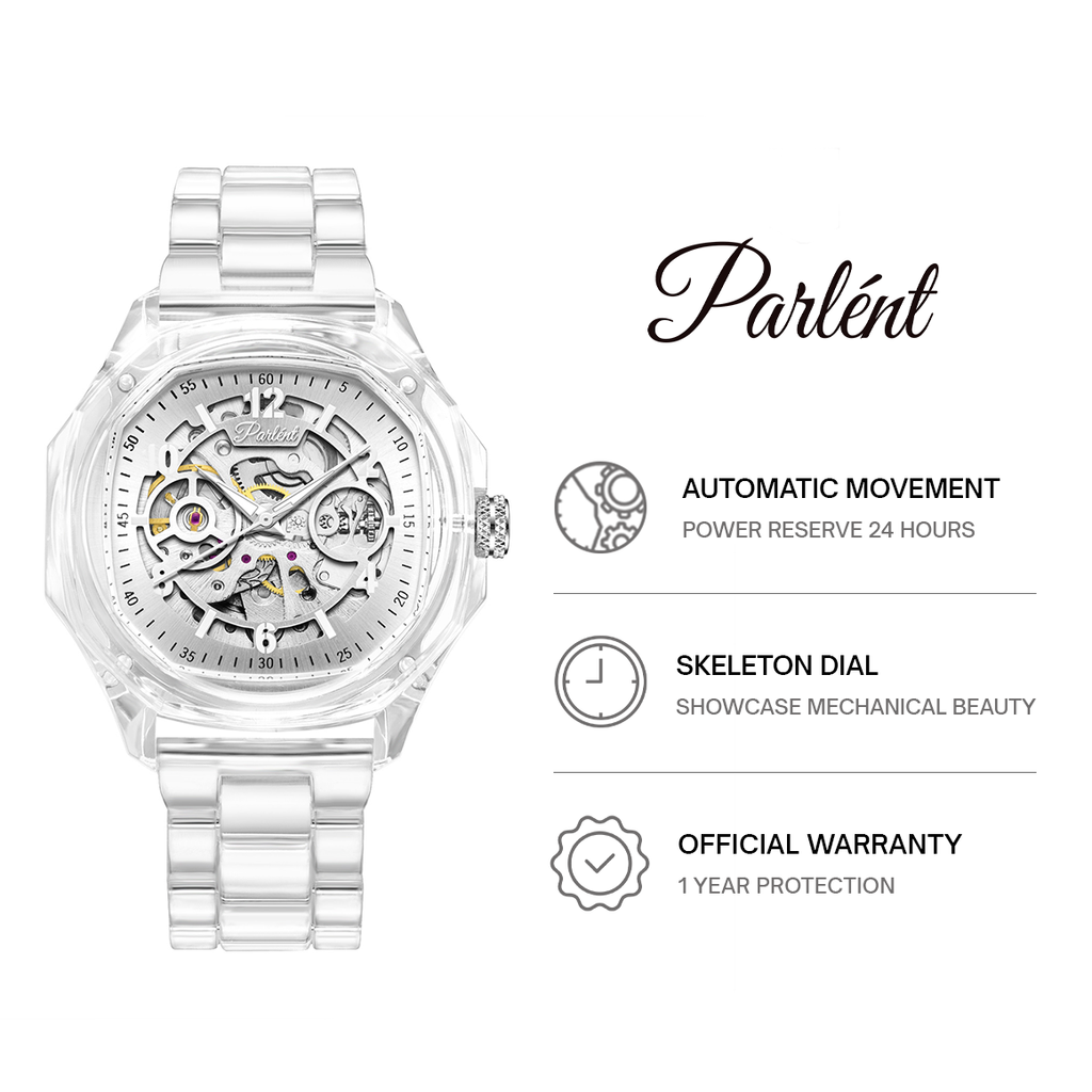 Parlent Gallant Lite Glacier - Men's Watch 42mm, Automatic Movement, Waterproof 5ATM (50M), Polycarbonate