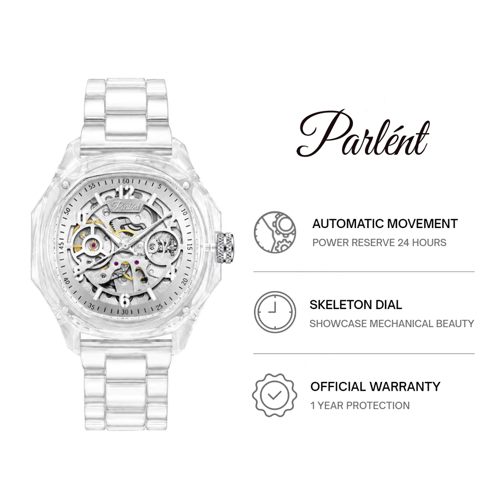 Parlent Gallant Lite Glacier Femme - Woman's Watch 36mm, Automatic Movement, Waterproof 3ATM (30M), Polycarbonate