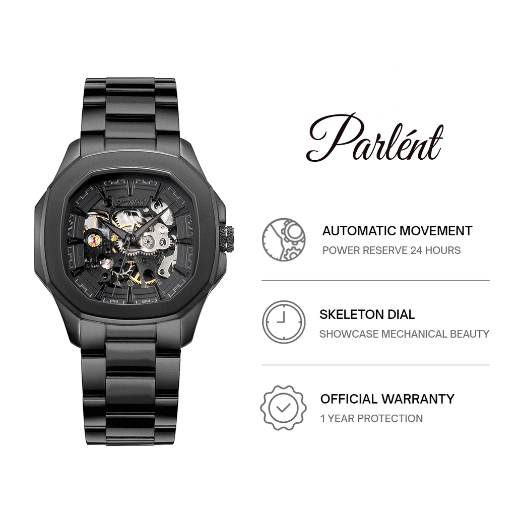 Parlent Gallant Phantom Steel Femme - Woman's Watch 36mm, Automatic Movement, Waterproof 5ATM (50M), Stainless Steel