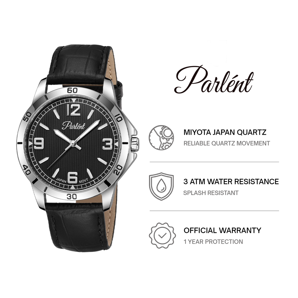 Parlent Geo - Men's Watch 40mm, Japan Quartz Movement, Waterproof 3ATM (30M), Stainless Steel