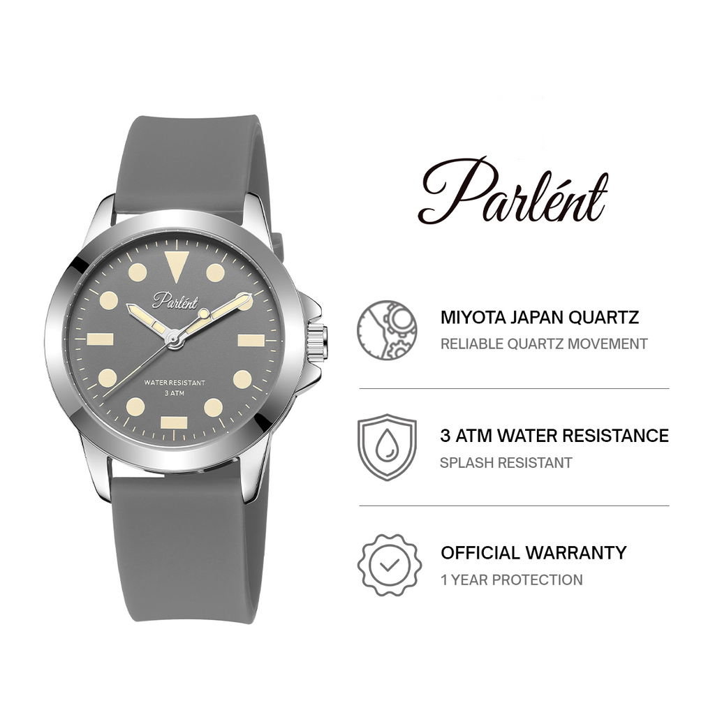 Parlent Neo - Men's Watch 40mm, Japan Quartz Movement, Waterproof 3ATM (30M), Stainless Steel