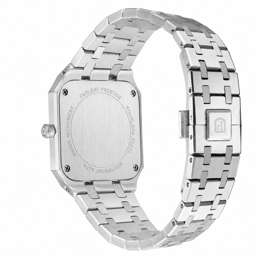 Parlent Cortez Prime - Men's Watch 40mm, Swiss Ronda 762 Quartz Movement, Waterproof 5ATM (50M), Stainless Steel