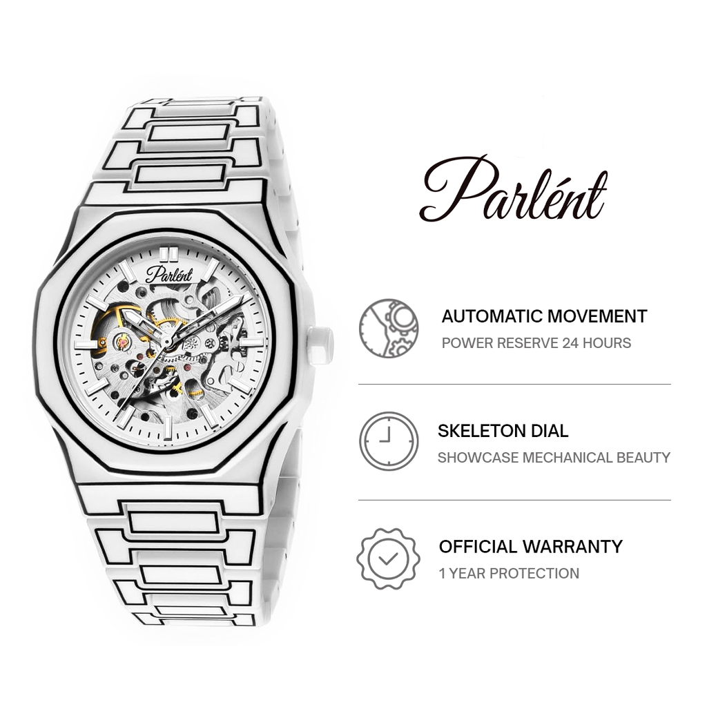 Parlent Palladium Sketch Automatic - Men's Watch 40mm, Automatic Movement, Waterproof 3ATM (30M), Polycarbonate