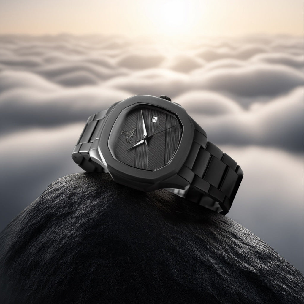 Parlent Gallant Graphite Steel - Men's Watch 42mm, Miyota Japan Quartz Movement, Waterproof 5ATM (50M), Stainless Steel
