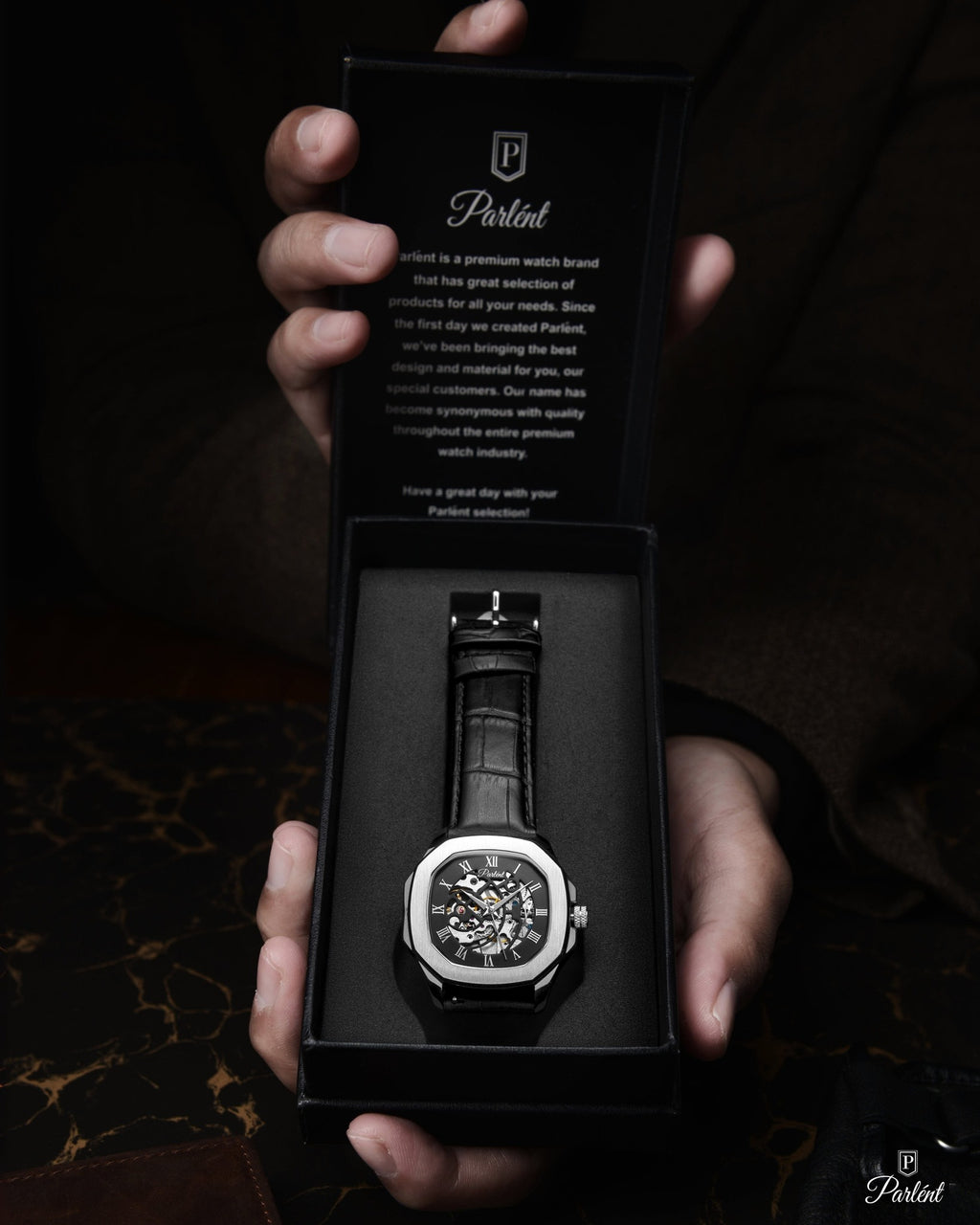 Parlent Gallant Vortex - Men's Watch 42mm, Automatic Movement, Waterproof 5ATM (50M), Stainless Steel