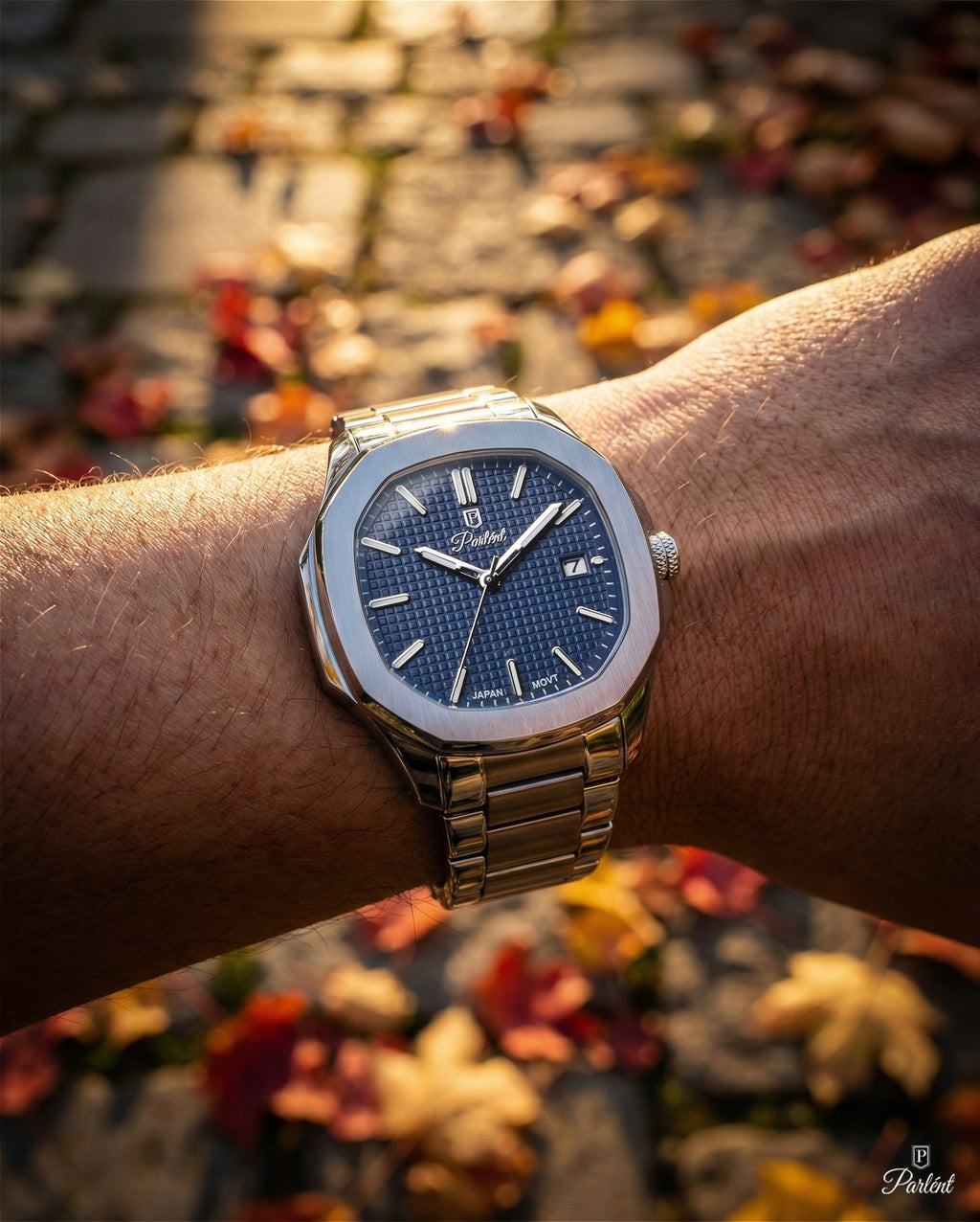 Parlent Phoenix Steel - Men's Watch 42mm, Miyota Japan Quartz Movement, Waterproof 5ATM (50M), Stainless Steel