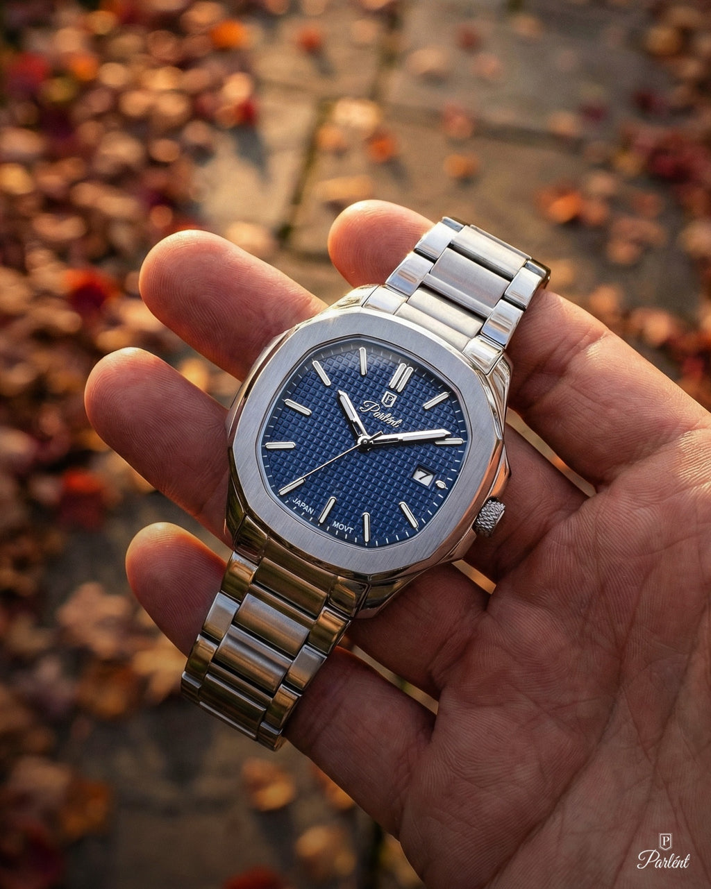 Parlent Phoenix Steel - Men's Watch 42mm, Miyota Japan Quartz Movement, Waterproof 5ATM (50M), Stainless Steel