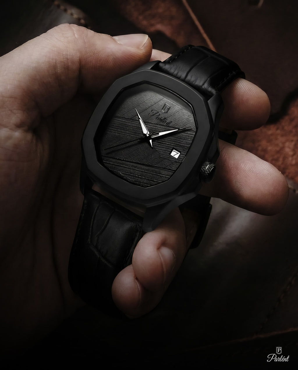 Parlent Gallant Graphite - Men's Watch 42mm, Miyota Japan Quartz Movement, Waterproof 5ATM (50M), Stainless Steel