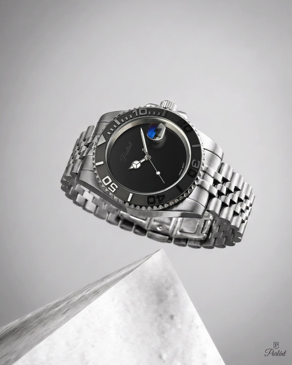 Parlent Crown Shadow - Men's Watch 40mm, Seiko Quartz Movement, Waterproof 5ATM (50M), Stainless Steel