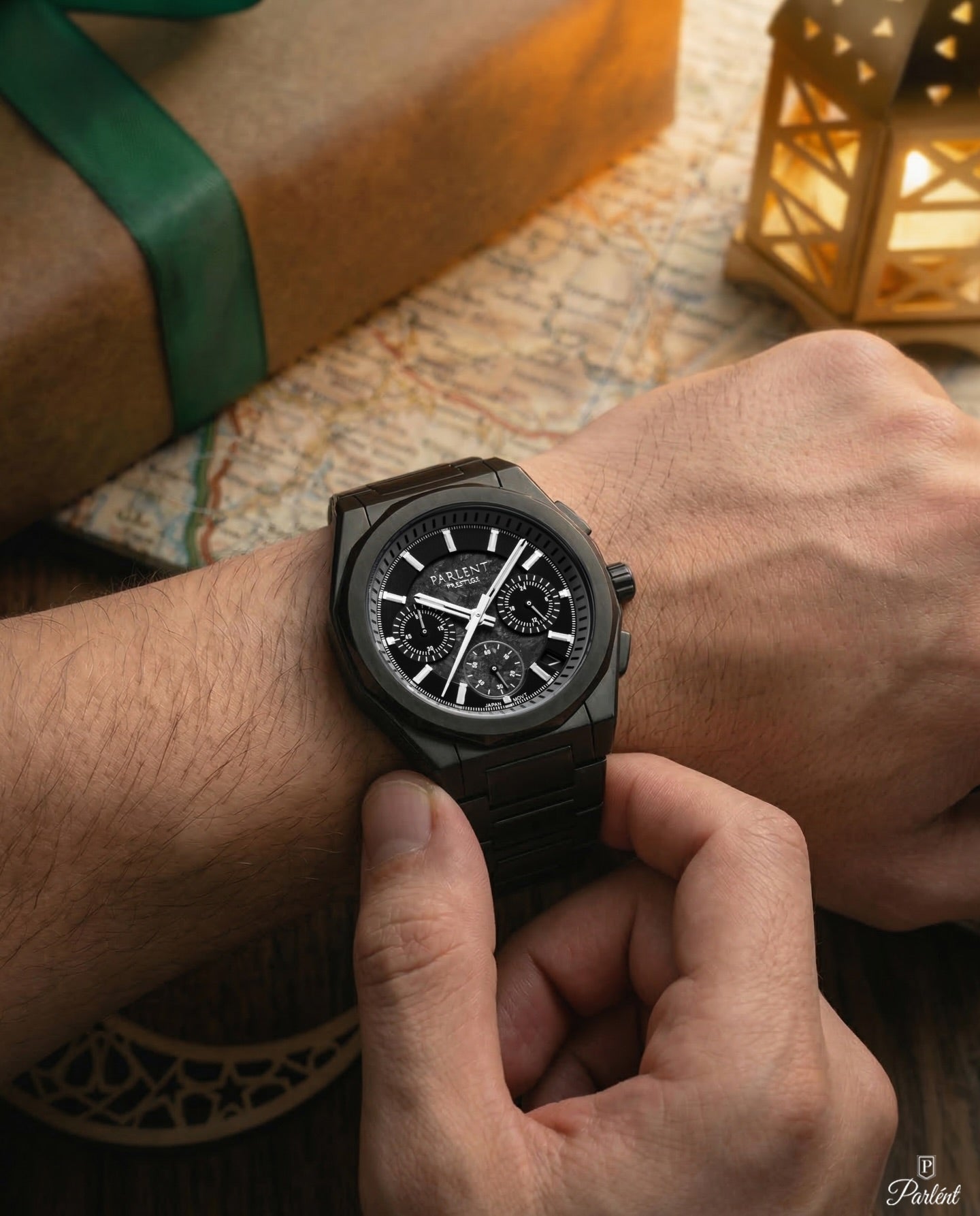 Parlent Prestige Stratos - Men's Watches 39mm, Seiko Japan VK63 Mecha-Quartz Movement, Waterproof 10ATM (100M), Stainless Steel