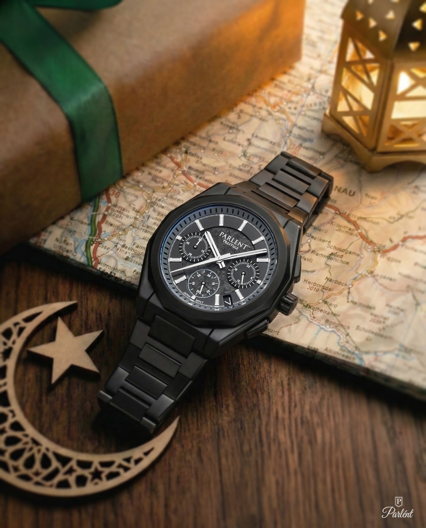 Parlent Prestige Stratos - Men's Watches 39mm, Seiko Japan VK63 Mecha-Quartz Movement, Waterproof 10ATM (100M), Stainless Steel