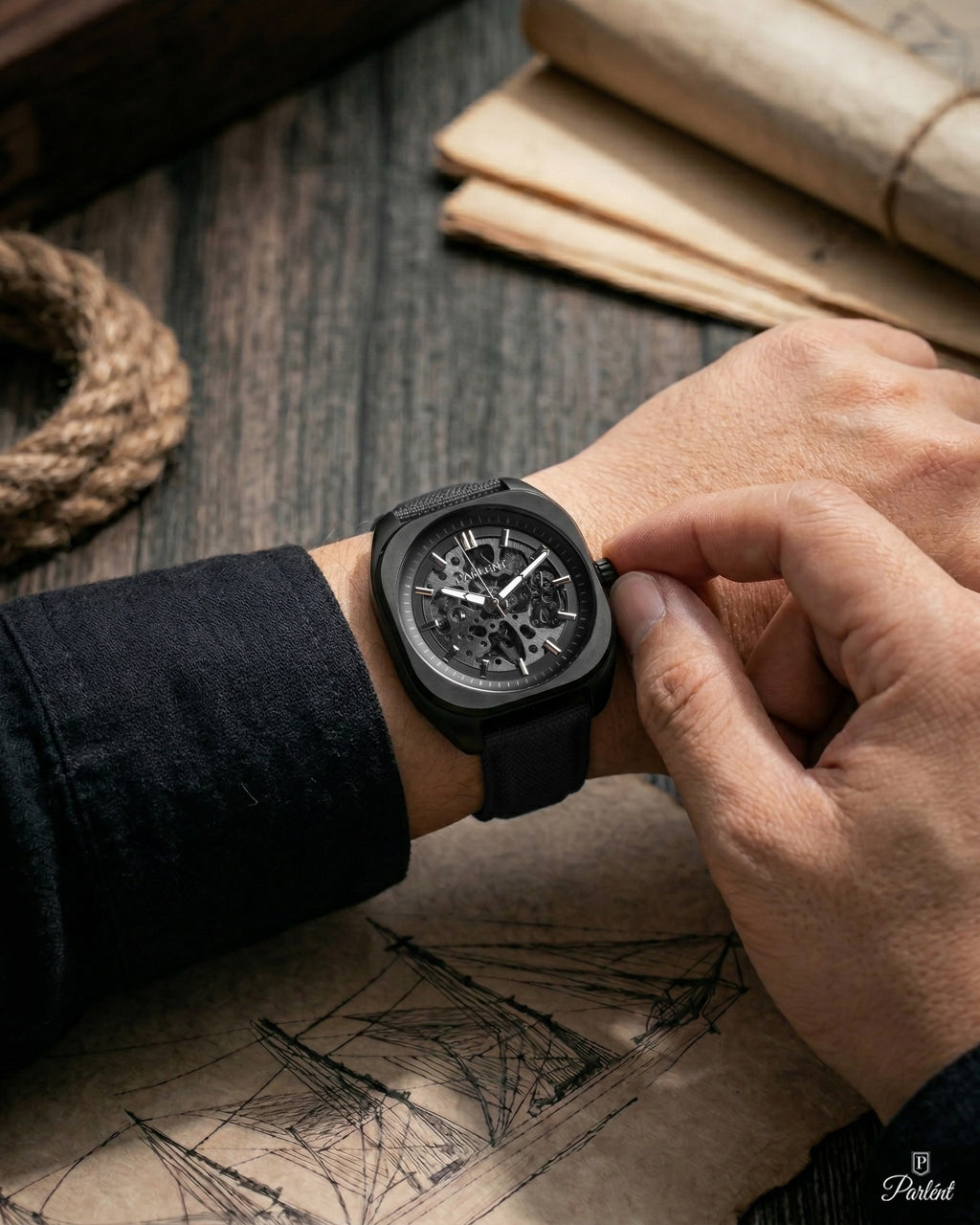 Parlent Auron - Men's Watches 39mm, Automatic Movement, Waterproof 5ATM (50M), Stainless Steel