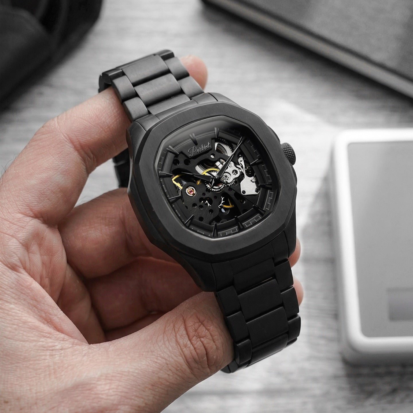 Parlent Gallant Phantom Steel - Men's Watch 42mm, Automatic Movement, Waterproof 5ATM (50M), Stainless Steel