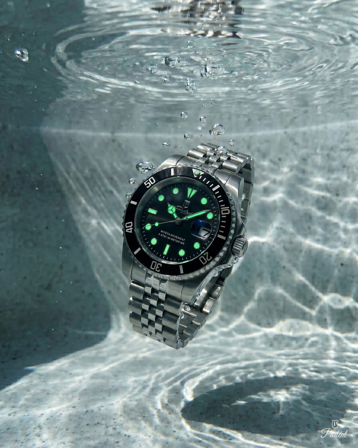 Parlent Crown Basic - Men's Watch 42mm, Miyota Japan Quartz Movement, Waterproof 5ATM (50M), Stainless Steel