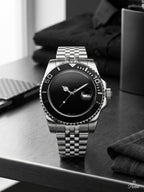 Parlent Crown Shadow - Men's Watch 40mm, Seiko Quartz Movement, Waterproof 5ATM (50M), Stainless Steel
