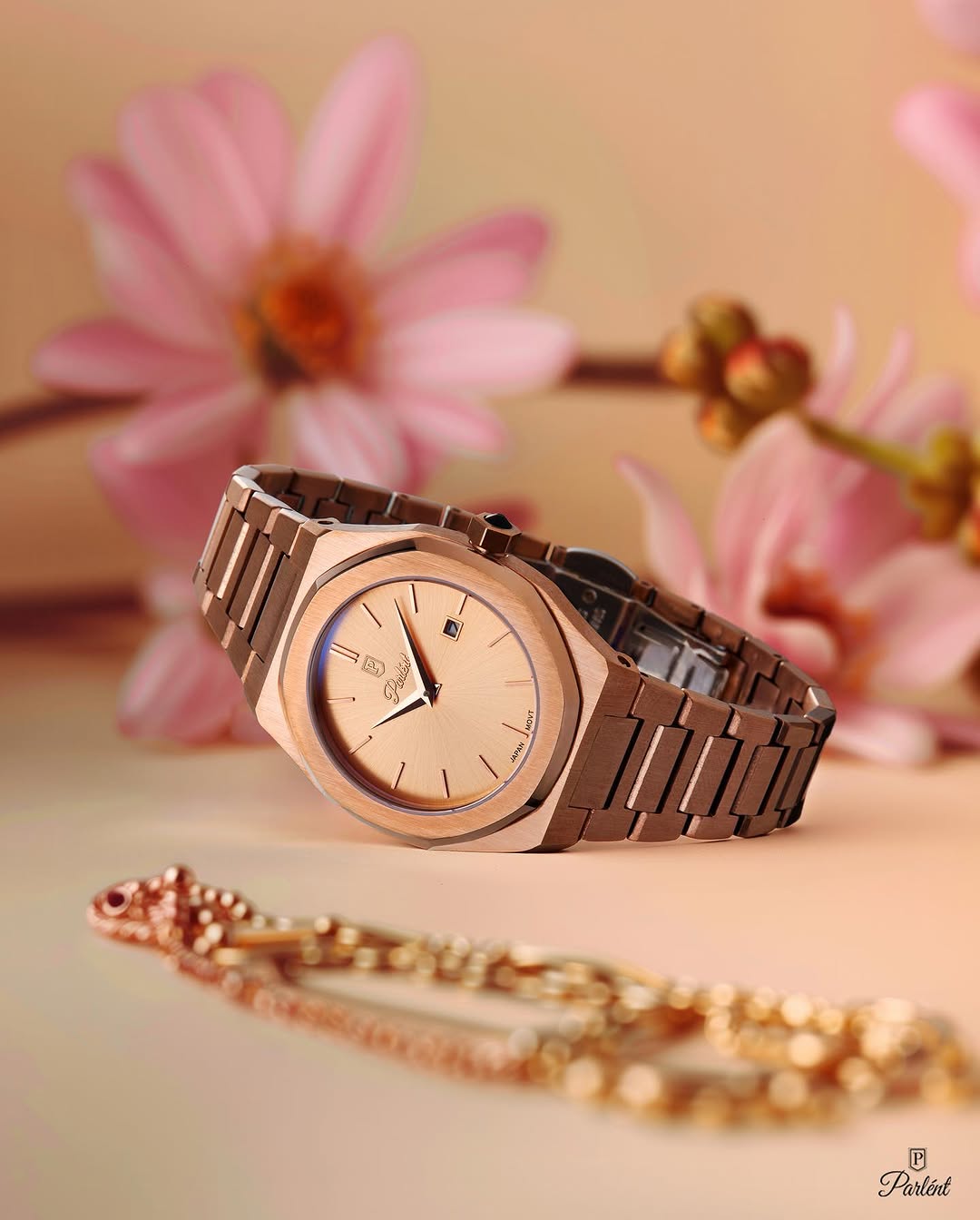 Parlent Palladium Femme Steel - Woman's Watches 34mm, Miyota Japan Quartz Movement, Waterproof 10ATM (100M), Stainless Steel