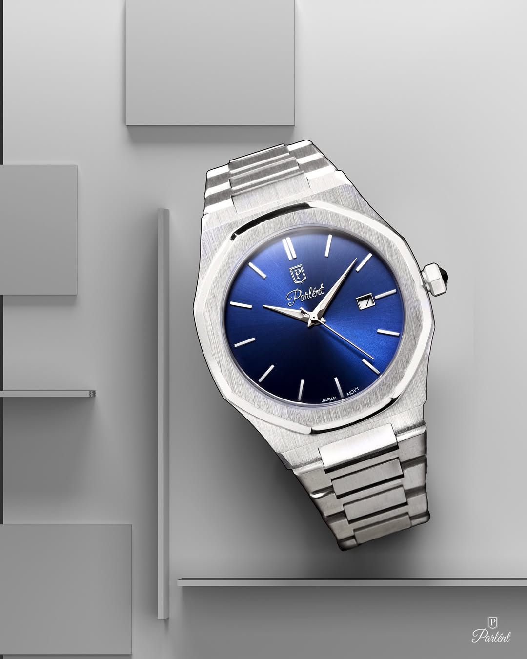 Parlent Palladium Arctic - Men's Watch 40mm, Miyota Japan Quartz Movement, Waterproof 10ATM (100M), Stainless Steel