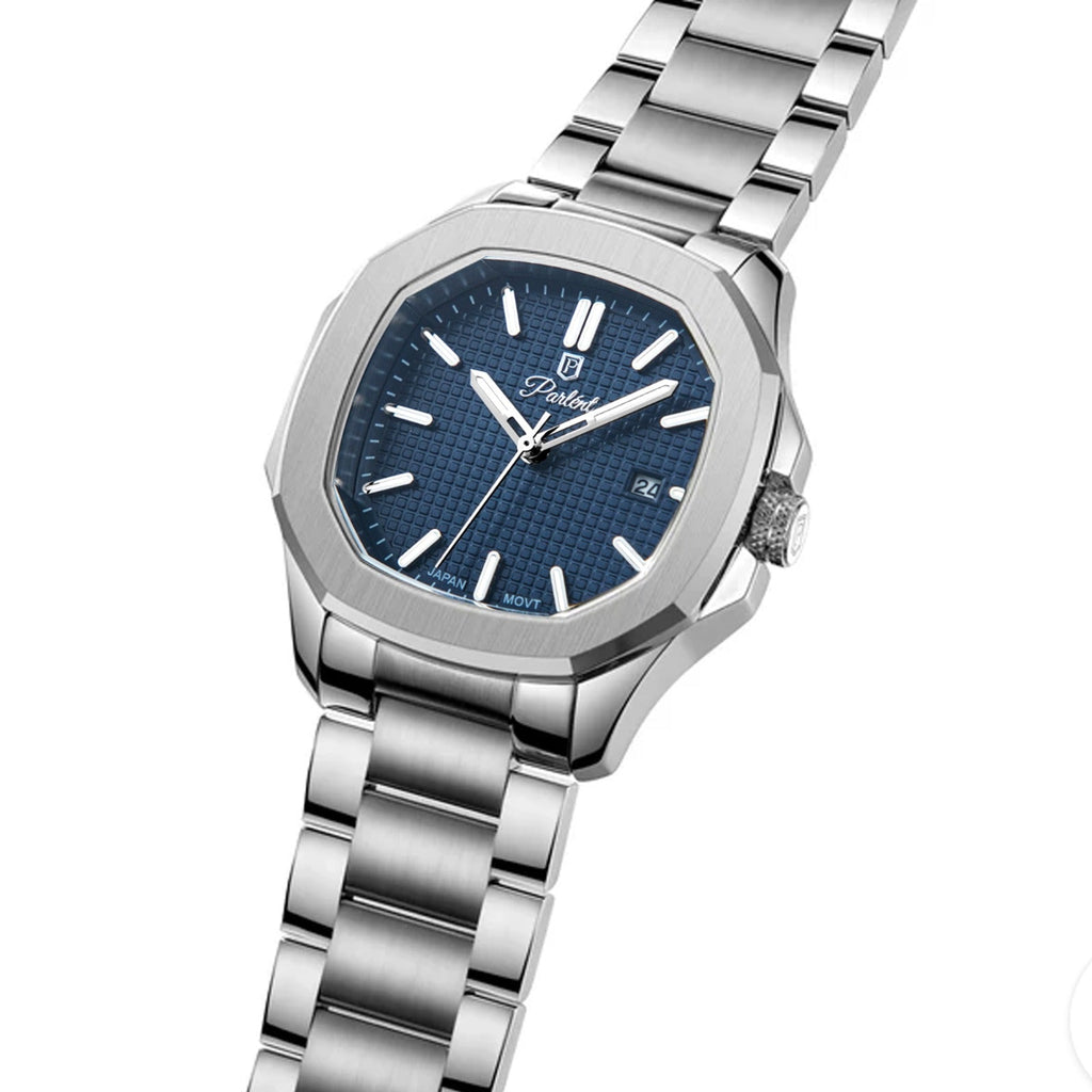 Parlent Phoenix Steel - Men's Watch 42mm, Miyota Japan Quartz Movement, Waterproof 5ATM (50M), Stainless Steel