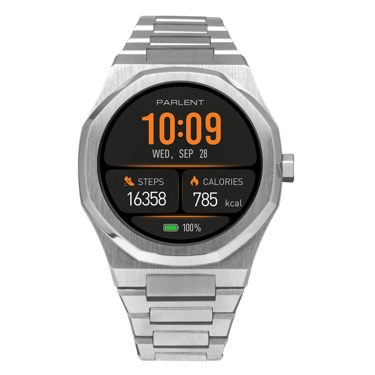 Parlent Palladium Active 2.0 - Men's Smartwatches 40mm, Waterproof 3ATM (30M), Stainless Steel