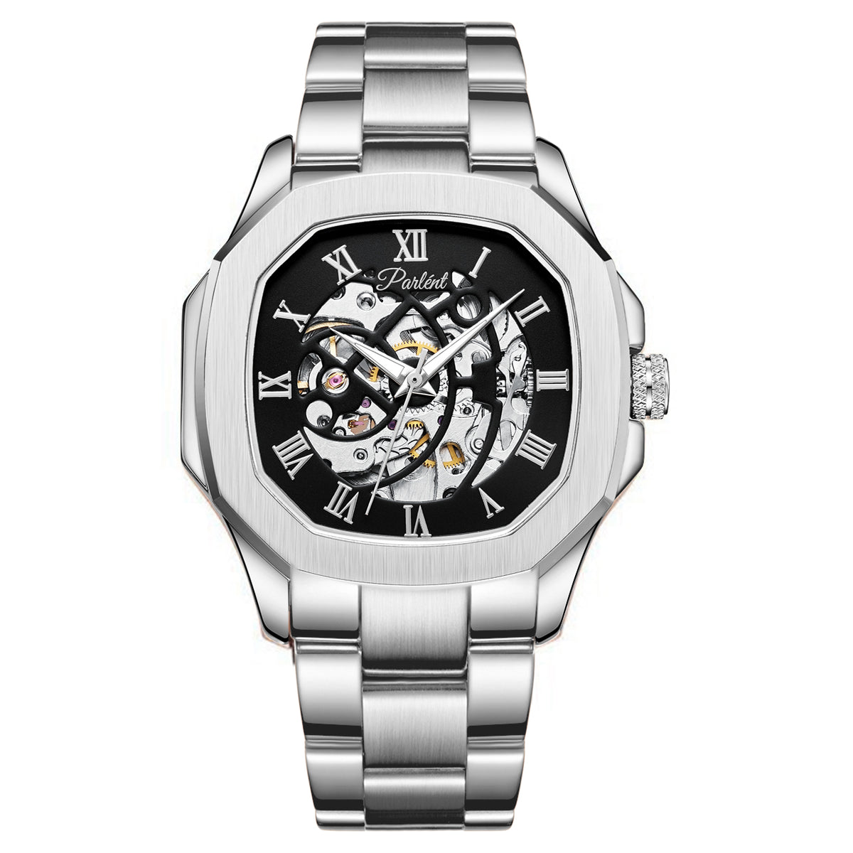 Parlent Gallant Vortex Steel - Men's Watch 42mm, Automatic Movement, Waterproof 5ATM (50M), Stainless Steel