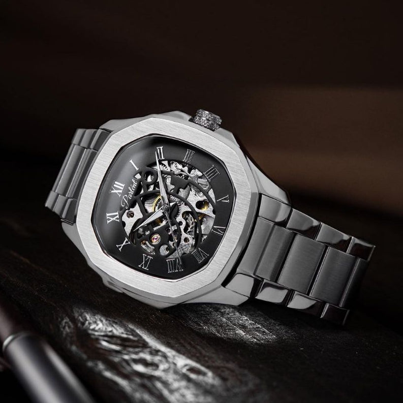 Parlent Gallant Vortex Steel - Men's Watch 42mm, Automatic Movement, Waterproof 5ATM (50M), Stainless Steel