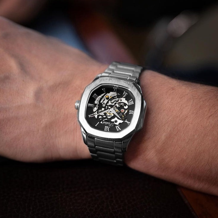 Parlent Gallant Vortex Steel - Men's Watch 42mm, Automatic Movement, Waterproof 5ATM (50M), Stainless Steel