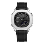 Parlent Gallant Hybrid Rubber - Men's Watches 42mm, Miyota Japan Quartz Movement, Waterproof 5ATM (50M), Stainless Steel