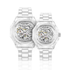 Parlent Couple Gallant Lite Glacier & Gallant Lite Glacier Femme - Couple Watch 42mm & 36mm, Automatic Movement, Waterproof 3ATM (30M), Polycarbonate