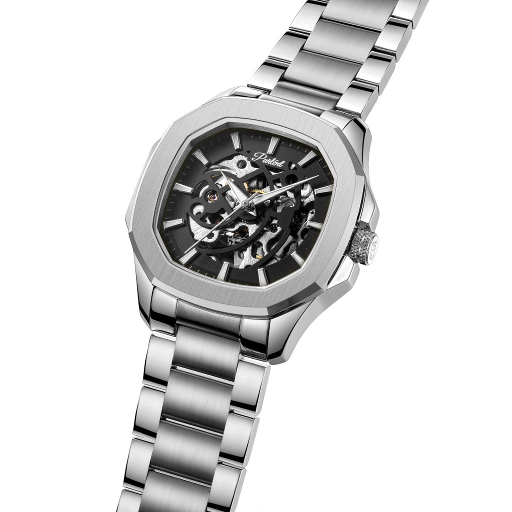 Parlent Gallant Vortex Edge Steel - Men's Watch 42mm, Automatic Movement, Waterproof 5ATM (50M), Stainless Steel