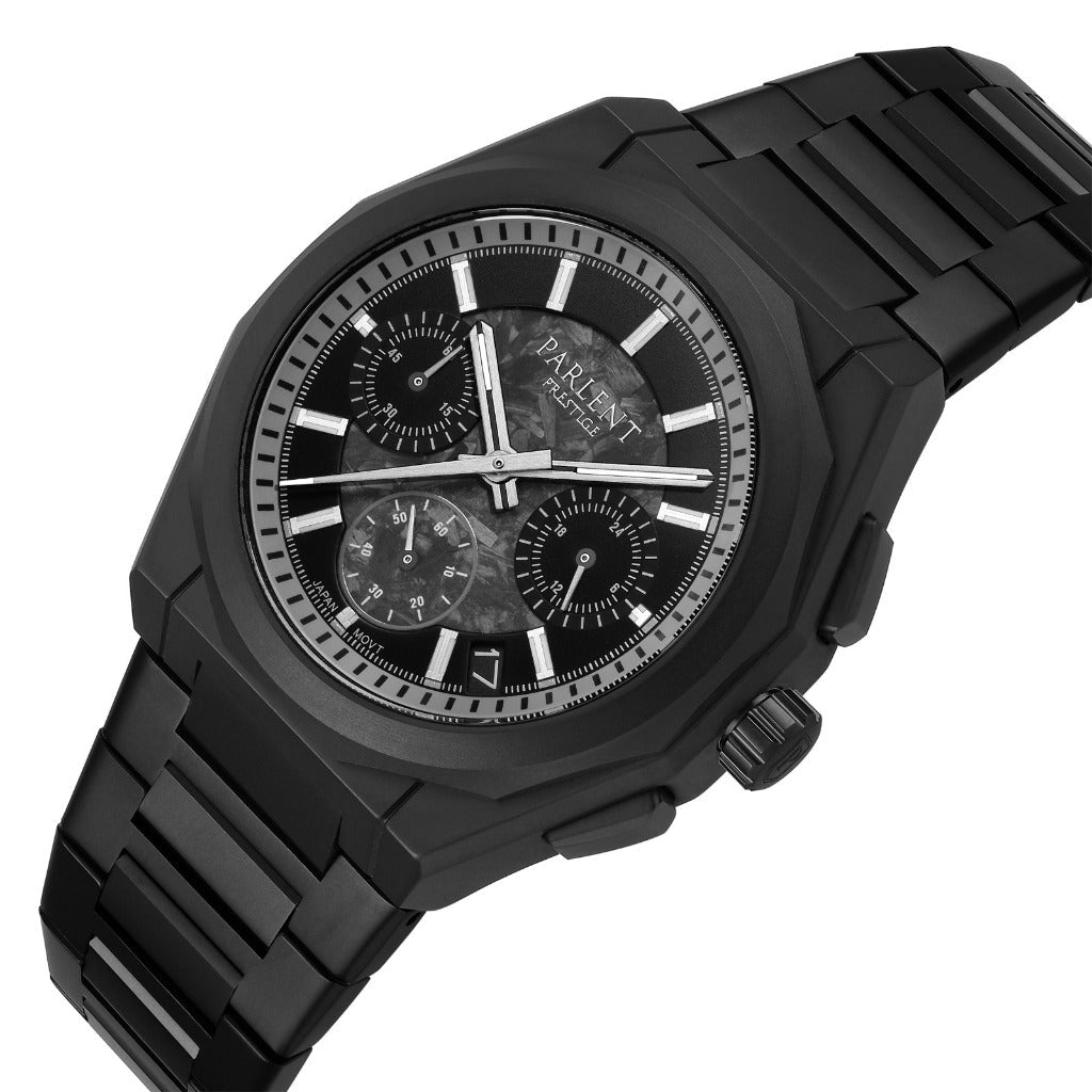 Parlent Prestige Stratos - Men's Watches 39mm, Seiko Japan VK63 Mecha-Quartz Movement, Waterproof 10ATM (100M), Stainless Steel