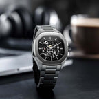Parlent Gallant Vortex Edge Steel - Men's Watch 42mm, Automatic Movement, Waterproof 5ATM (50M), Stainless Steel