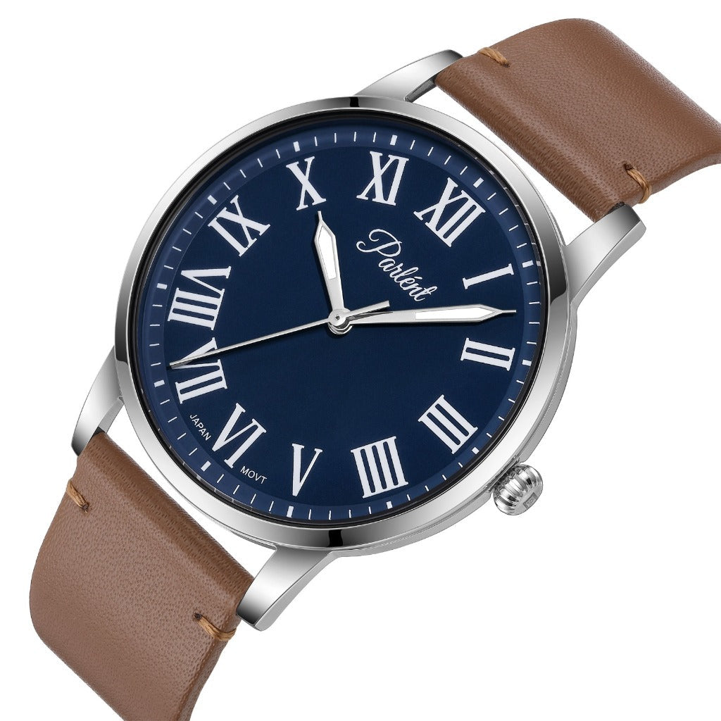 Parlent Rome - Men's Watch 40mm, Japan Quartz Movement, Waterproof 3ATM (30M), Stainless Steel