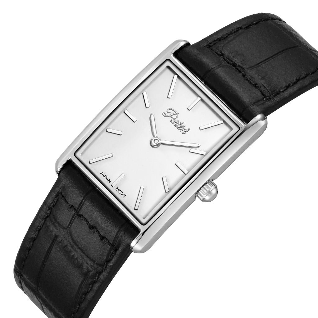 Parlent Blanco - Men's Watch 24 & 22mm, Japan Quartz Movement, Waterproof 3ATM (30M), Stainless Steel