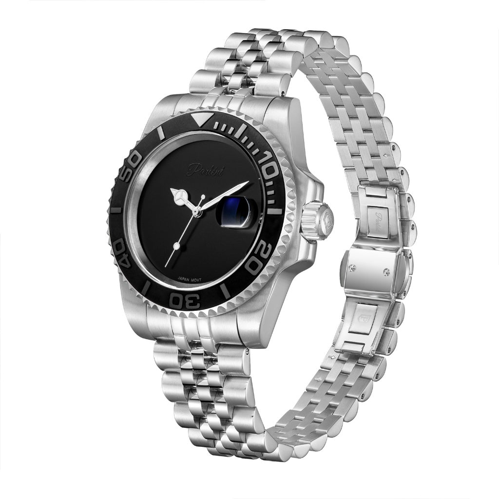 Parlent Crown Shadow - Men's Watch 40mm, Seiko Quartz Movement, Waterproof 5ATM (50M), Stainless Steel